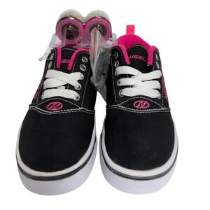 Heelys Skate Shoes GIRLS Size 13C Black Pink NWOT Canvas Low Top Roller Sneaker